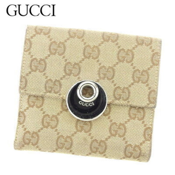 Gucci Wallet bifold GG brown beige Leather accessory - Picture 1 of 6